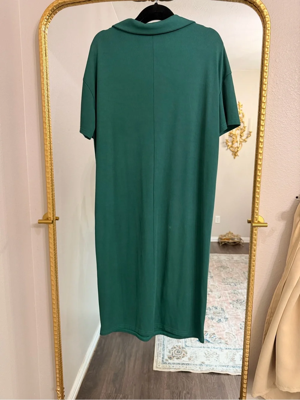 SHEIN Teal Ribbed Polo Dress - Picture 4 of 4